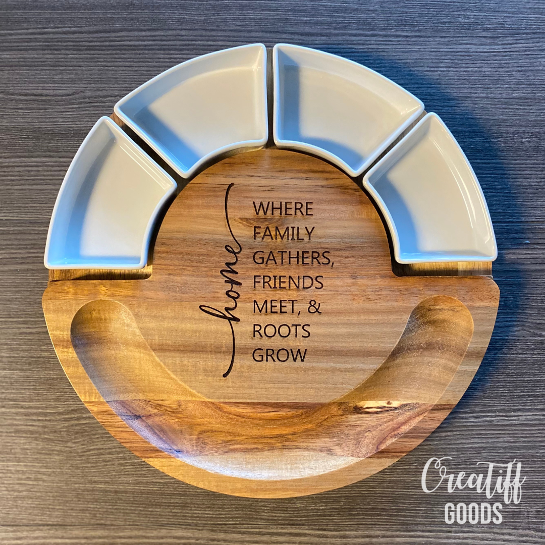 Acacia Wood Charcuterie Cheese Board and Platter Set