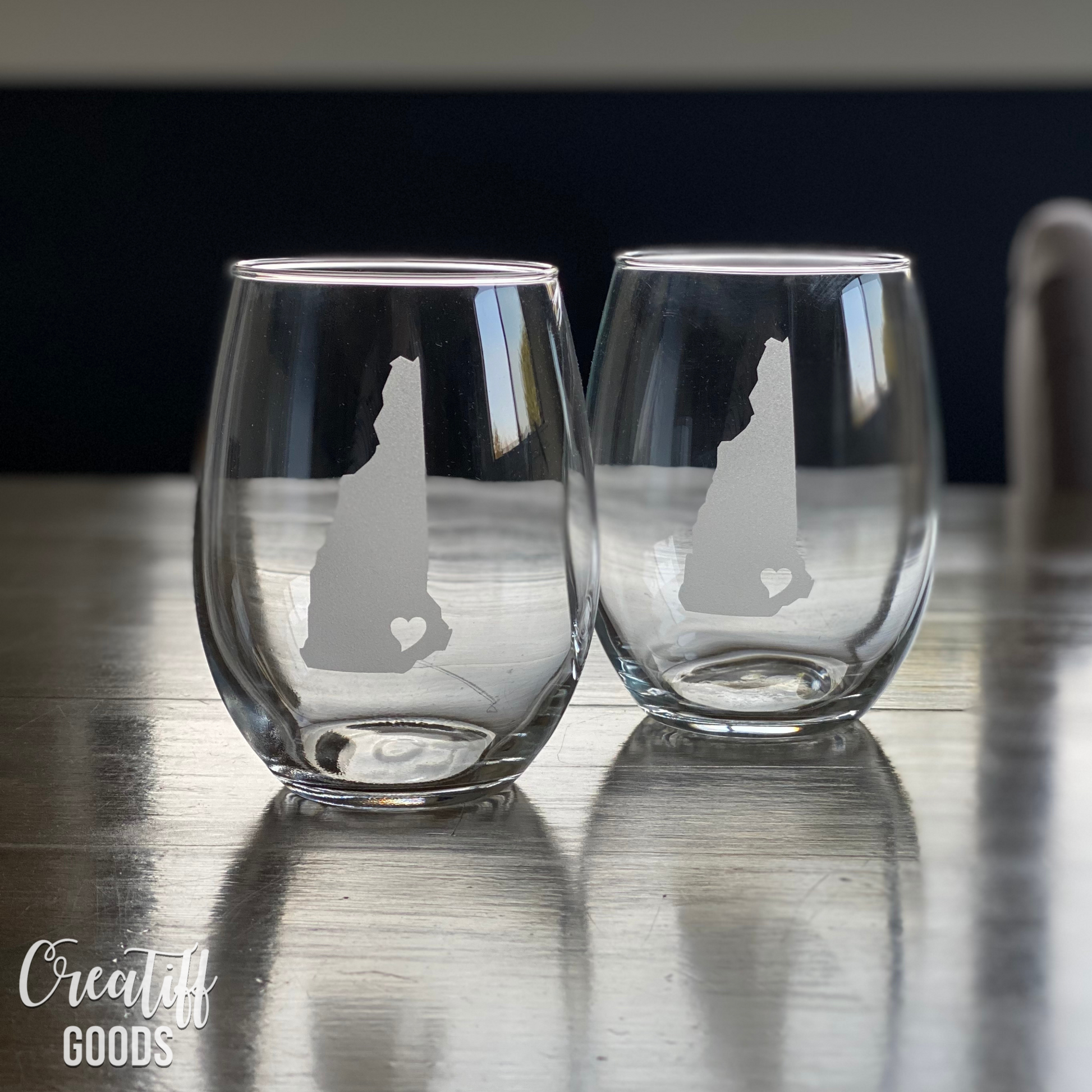 Engraved Tipsy Stemless Wine Glass