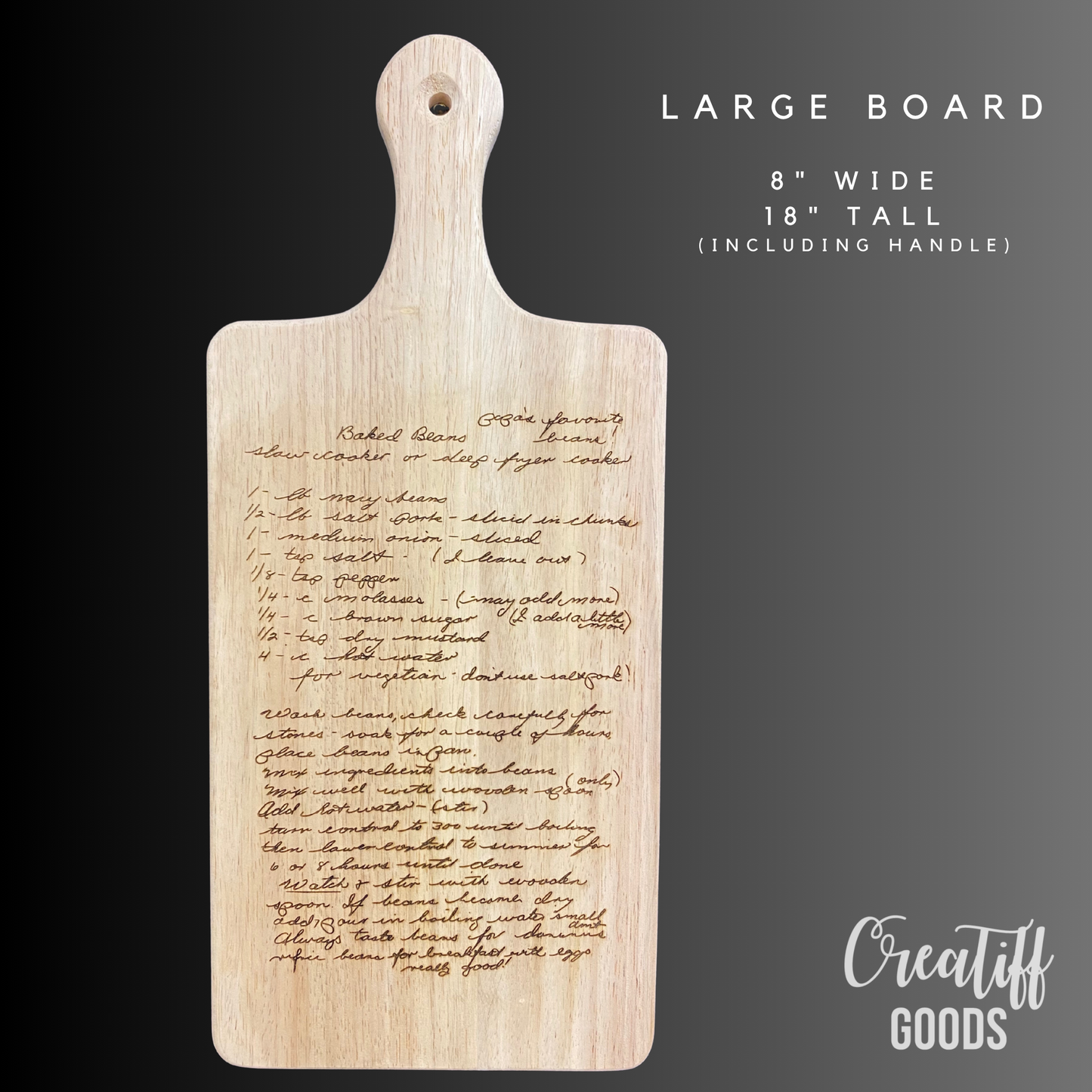 Handwritten Recipe Board