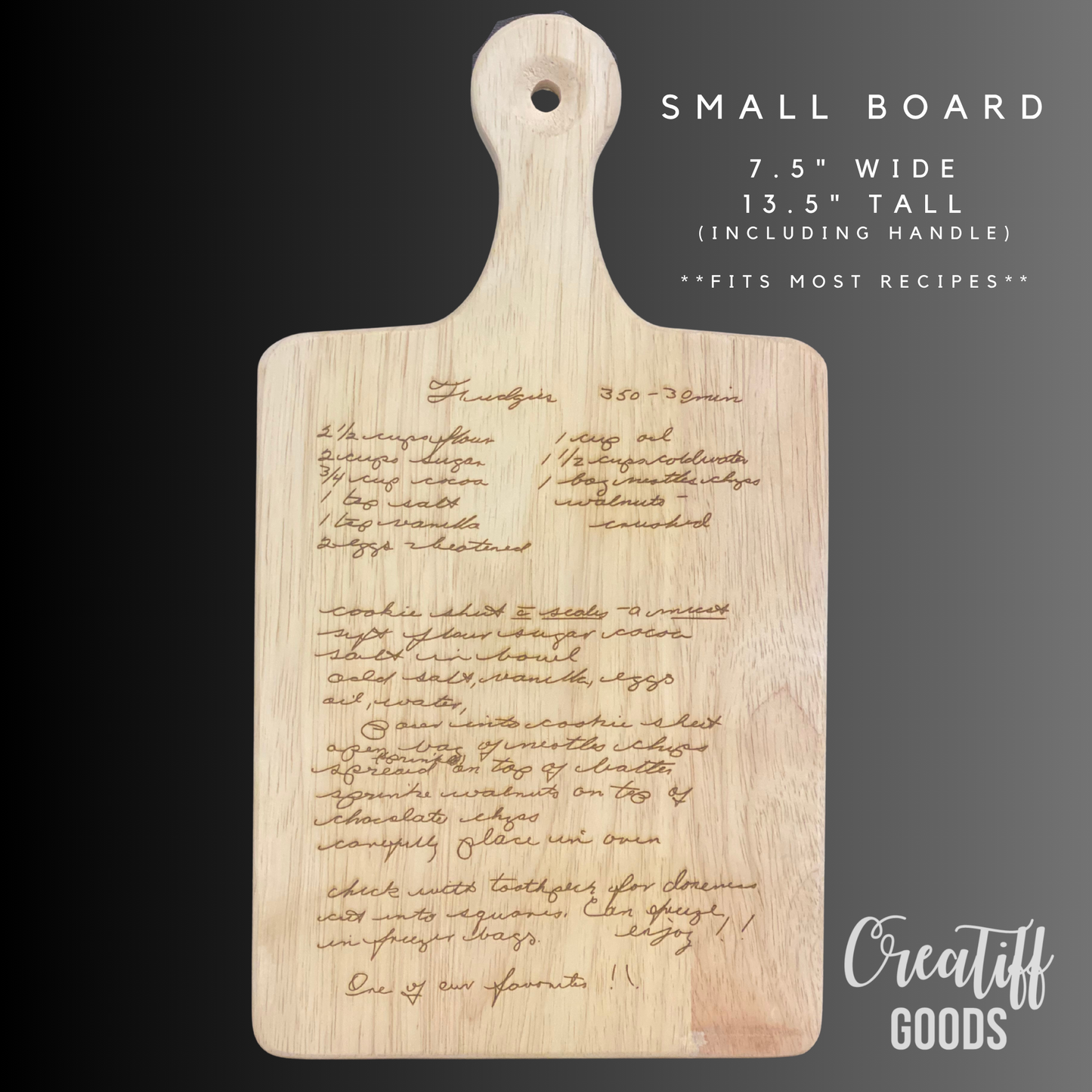 Handwritten Recipe Board