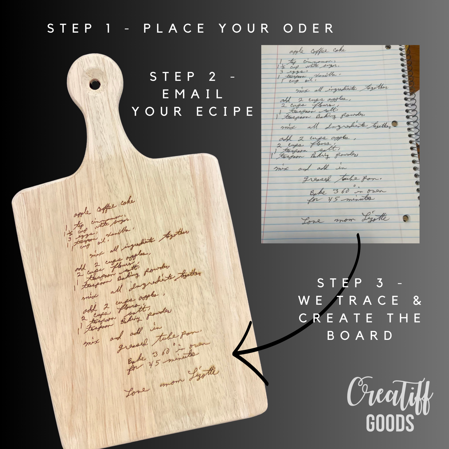 Handwritten Recipe Board