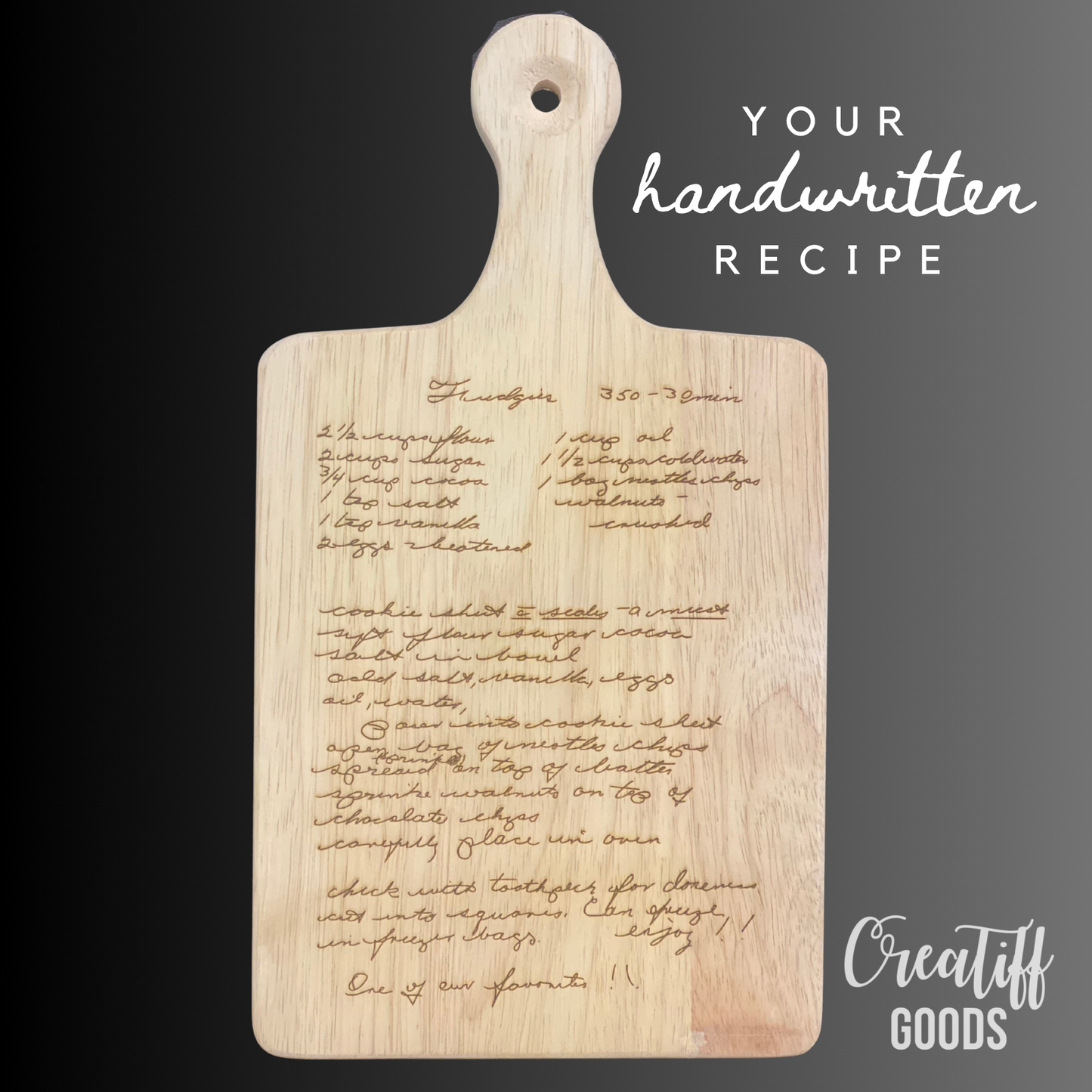 Handwritten Recipe Board